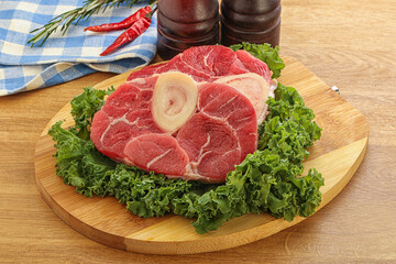 Raw ossobuco beef meat for cooking