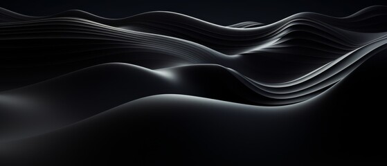 Obraz premium Minimal style 3D technology ripples in dark tones