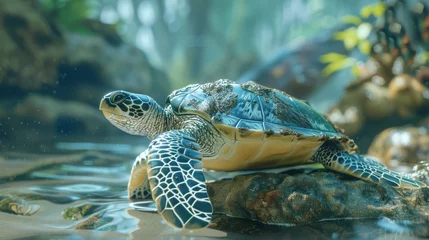 Foto op Plexiglas endangered turtle, AI generated © Rashid