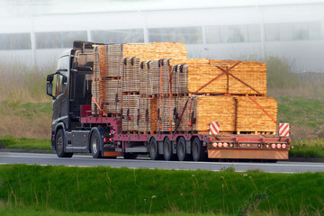 Heavy Machinery Transport on the Highway