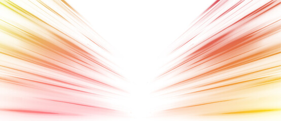 Obraz premium Panoramic high speed technology concept, neon lines on white transparent background in PNG format. 