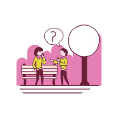 Adobe Illustrator Artwork a young boy and female