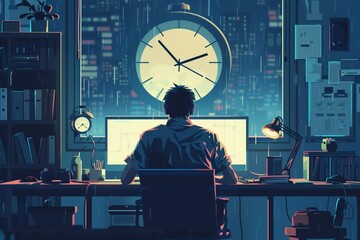 How can effective time management contribute to career coaching,amazing,pixel art - obrazy, fototapety, plakaty