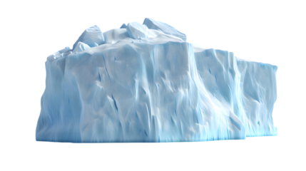 Huge blue iceberg isolated on transparent background