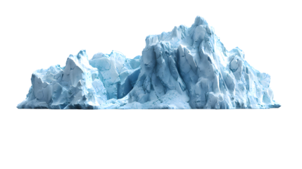 Huge blue iceberg isolated on transparent background