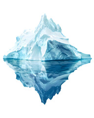 Obraz premium Huge blue iceberg isolated on transparent background