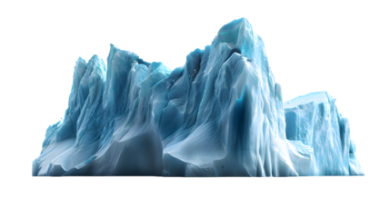 Huge blue iceberg isolated on transparent background