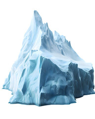 Huge blue iceberg isolated on transparent background