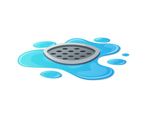 Water drain vector isolated on white background.