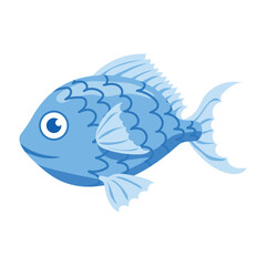 Blue fish vector
