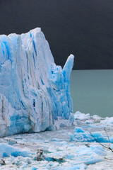 landscape with glacier and lake