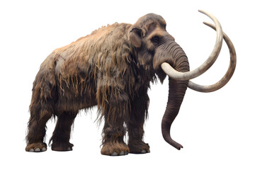 Prehistoric Mammoth isolated on transparent background - obrazy, fototapety, plakaty