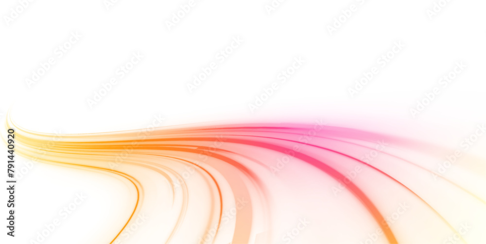 Poster Abstract light lines of movement and speed in neon color. Luminous green neon waves PNG. Colored shiny sparks of spiral wave. 