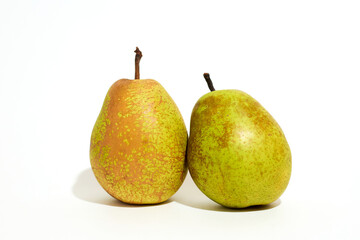 Two Pears on White Surface