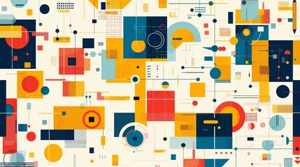 An Abstract Background With A Colorful Square Mosaic Pattern.
