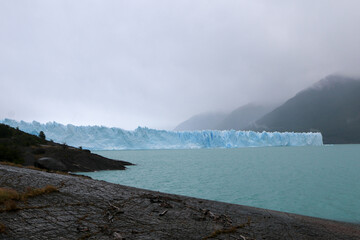 landscape with glacier and lake