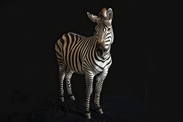 Fototapeta premium Zebra on black background