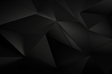 Black abstract background with low poly design, vector illustration in the style of black color palette with copy space for photo text or product, blank empty copyspace  - obrazy, fototapety, plakaty