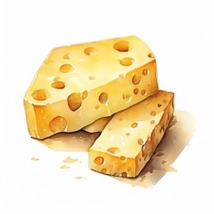 cheese watercolor style