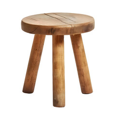 Simple wooden stool isolated on transparent background