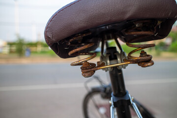 Bicycle seat springs full of rust - obrazy, fototapety, plakaty