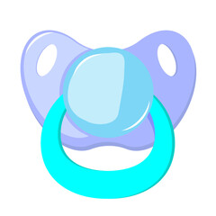 Baby soother for boys in cartoon stile Vector illustration