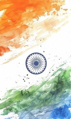 India flag made from colourful clouds. India Republic day holiday concept.