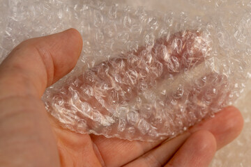 close-up of a protective film with air bubbles