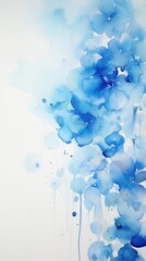 gentle blue watercolor on smooth white paper