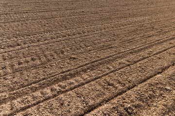 plowed fertile soil for agricultural activities