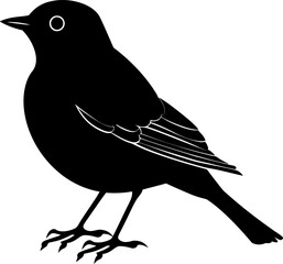 Bird silhouette icon in black color. Vector template design.