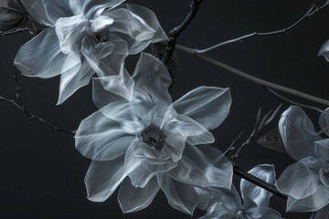 A close up of a flower with a black background