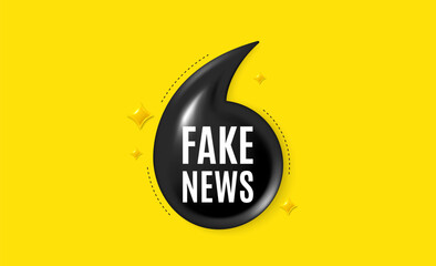 Naklejka premium Offer 3d quotation banner. Fake news tag. Media newspaper sign. Daily information symbol. Fake news quote message. Quotation comma yellow banner. Vector