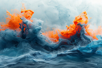An abstract background with colorful swirling ink in water