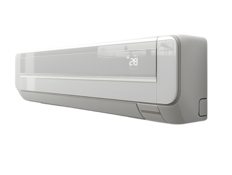 White air conditioner isolated on transparent background