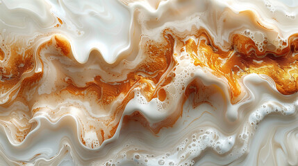 An abstract creamy texture with swirling patterns