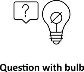Question with bulb,Vector icon which can easily modify or edit