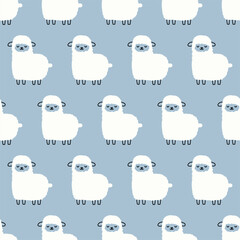 seamless pattern, sheep art surface design for fabric scarf and decor