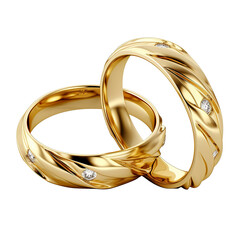 Wedding ring with transparent background, symbolizing love, commitment, and eternal union
