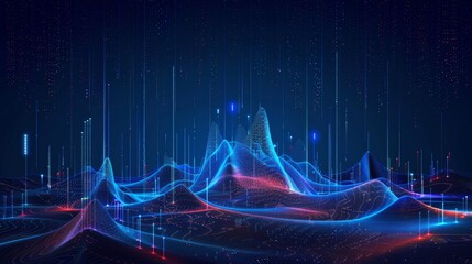 Futuristic cityscape with digital network overlay. A stunning visual representation of a smart city, with digital connections and a network overlay implying a connected, data-driven metropolis