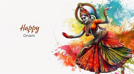 vector illustration of onam. Kerala Onam Greeting Card. illustration