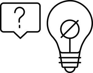 Question with bulb,Vector icon which can easily modify or edit