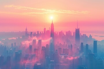 Obraz premium abstract minimalism city illustration professional photography