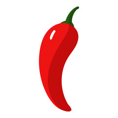 Burning red chili pepper, Isolated object, bright color and spicy taste. Use it on the labels of hot sauces, in culinary blogs or Mexican cuisine menus to emphasize the sharpness. Vector illustration