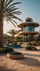 futuristic house in Arabic style