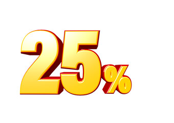 25 percent off discount 3d text png