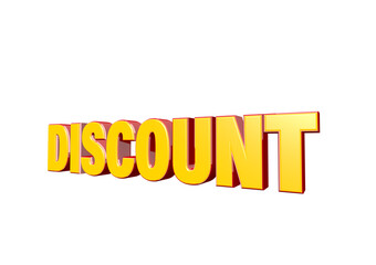 3D yellow text discount sale price png