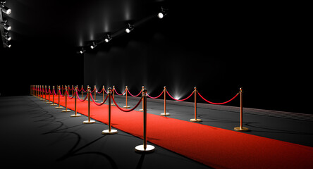 red carpet event entrance with velvet ropes