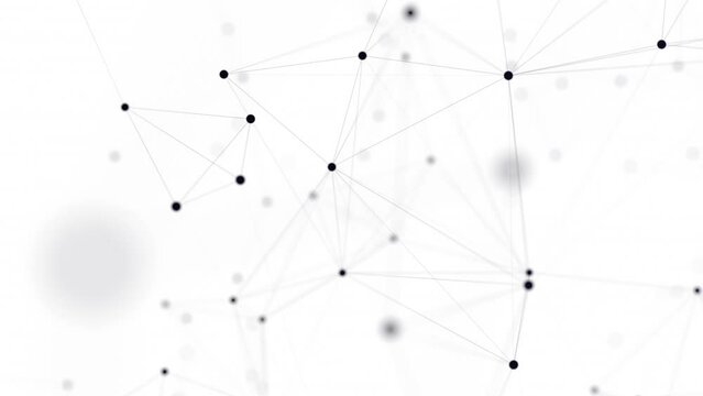 Connected line network structure. 3D digital data technology concept. Seamless Loop 4K white Background	