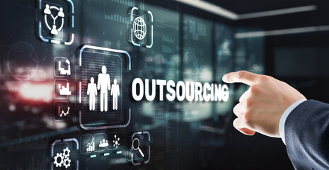 Outsourcing Business Human Resources Internet Finance Technology Concept - 791466374